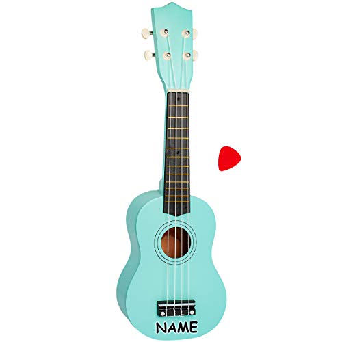 alles-meine.de GmbH Kinder - Gitarre/Ukulele - aus Holz - Motiv & Farbwahl - türkis blau - inkl. Name - hochwertige Konzertgitarre - 55 cm - Klassik - akustische - Kindergitarr.. von alles-meine.de GmbH