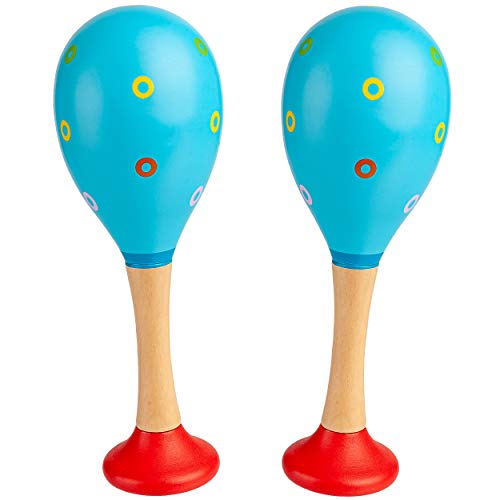 alles-meine.de GmbH Kinder Rasseln/Musikinstrumente Modell & Farbwahl Maracas Rasseln - 2er Set - Holz - blau - Musikintrument/Musik für Baby - Kinder & Erwachsene - Rumb.. von alles-meine.de GmbH