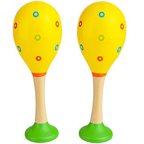 alles-meine.de GmbH Kinder Rasseln/Musikinstrumente Modell & Farbwahl Maracas Rasseln - 2er Set - Holz - gelb - Musikintrument/Musik für Baby - Kinder & Erwachsene - Rumb.. von alles-meine.de GmbH