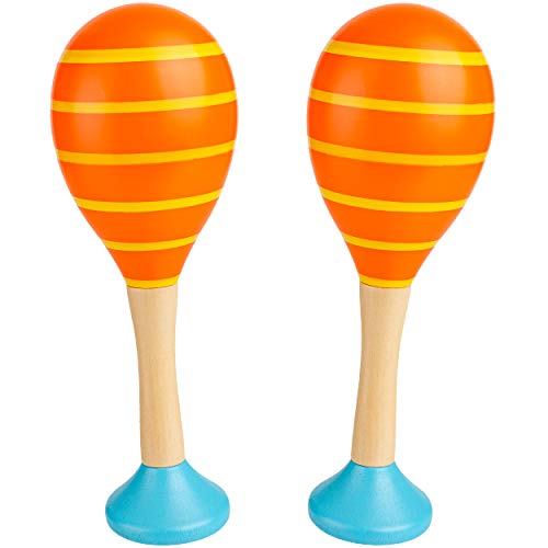 alles-meine.de GmbH Kinder Rasseln/Musikinstrumente Modell & Farbwahl Maracas Rasseln - 2er Set - Holz - orange - Musikintrument/Musik für Baby - Kinder & Erwachsene - Ru.. von alles-meine.de GmbH