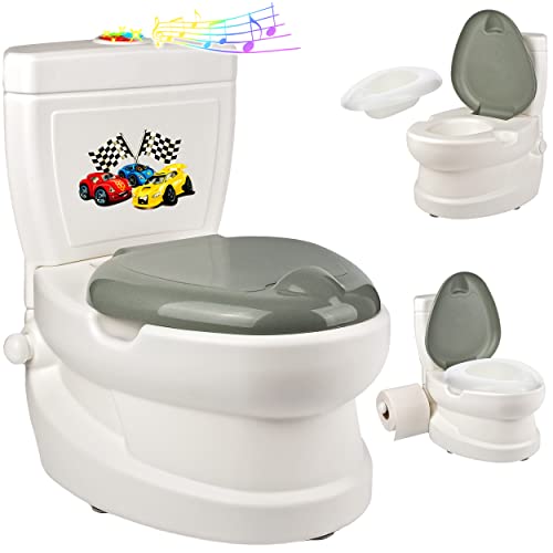 alles-meine.de GmbH Kindertoilette/Töpfchen Spülgeräusch + Licht Auto & Rennwagen mit Wasserspülung Sound - Nachttopf/Babytopf - mit Deckel - weiß - Musik - Toilettentr.. von alles-meine.de GmbH