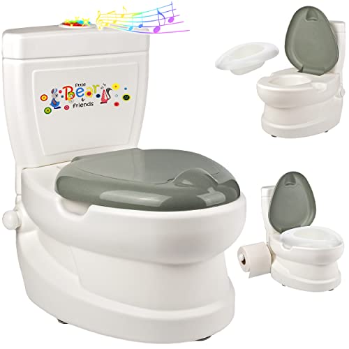 alles-meine.de GmbH Kindertoilette/Töpfchen Spülgeräusch + Licht Tiere mit Wasserspülung Sound - Nachttopf/Babytopf - mit Deckel - weiß - Musik - Toilettentrainer - BAB.. von alles-meine.de GmbH