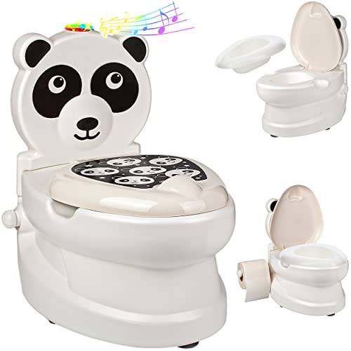 alles-meine.de GmbH Kindertoilette/Töpfchen Spülgeräusch + Licht Panda Bär mit Wasserspülung Sound - Nachttopf/Babytopf - mit Deckel - weiß - Musik - Toilettentrainer -.. von alles-meine.de GmbH