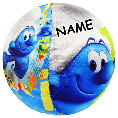 alles-meine.de GmbH Kleiner weicher - bunter Softball/Stoffball - die Schlümpfe/großer Schlumpf - inkl. Name - Ø 11 cm - LEICHT - Babyball/Kinderball - Fitnessball Knau.. von alles-meine.de GmbH