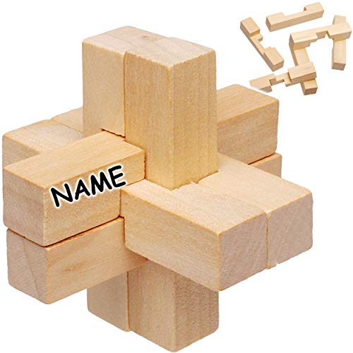 alles-meine.de GmbH Knobelspiel & Logikspiel - Geduldspiel - aus Holz - inkl. Name - 3D Holzpuzzle - Knobelwürfel - Gedächtnisspiel/Geschicklichkeitsspiel - Denkspiel - Würfel .. von alles-meine.de GmbH