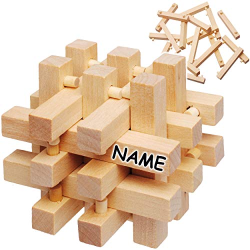 alles-meine.de GmbH Knobelspiel & Logikspiel - Geduldspiel - aus Holz - inkl. Name - 3D Holzpuzzle - Knobelwürfel - Gedächtnisspiel/Geschicklichkeitsspiel - Denkspiel - Würfel .. von alles-meine.de GmbH