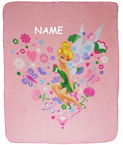 alles-meine.de GmbH Kuscheldecke/Fleecedecke - Fairies - Tinkerbell - incl. Name - 110 cm * 140 cm - Decke aus Fleece - für Mädchen Fairy/Erwachsene - Schmusedecke - Herz.. von alles-meine.de GmbH