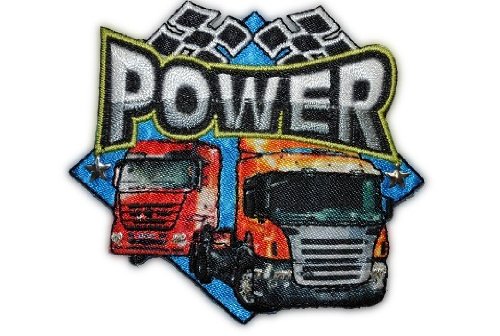 alles-meine.de GmbH LKW Power Wappen 7,3 cm * 6,7 cm Bügelbild Aufnäher Applikation Auto Fahrzeug von alles-meine.de GmbH