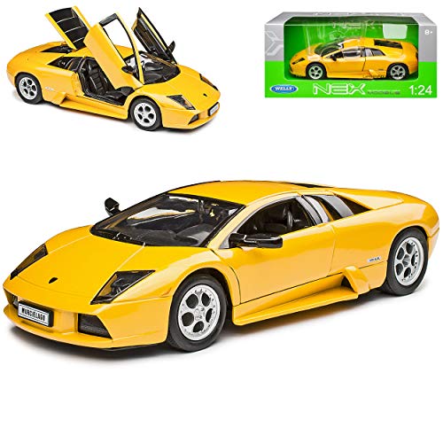 alles-meine.de GmbH Lamborgihini Murcielago Coupe Gelb 2001-2010 1/24 Welly Modell Auto mit individiuellem Wunschkennzeichen von alles-meine.de GmbH