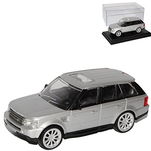 alles-meine.de GmbH Land R*o*v*e*r Range R*o*v*e*r Sport Silber SUV 1. Generation 2005-2013 mit Sockel und Vitrine 1/43 Modellcarsonline Modell Auto mit individiuellem Wunschkennzeichen von alles-meine.de GmbH