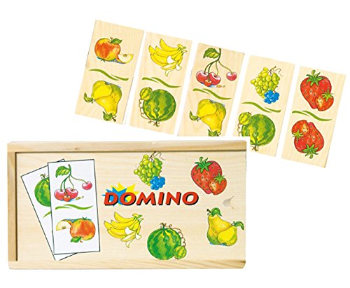 alles-meine.de GmbH Legespiel/Lernspiel - Holz Domino - Früchte/Obst & Gemüse - Holzdomino - Essen Lernen - Holzspielzeug - Banane, Obst, Erdbeere - üben - Erinnerung von alles-meine.de GmbH