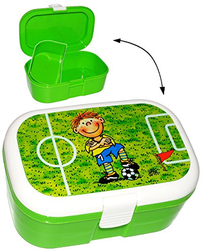 alles-meine.de GmbH Lunchbox/Brotdose - Fußball & Fußballspieler - mit extra Einsatz/herausnehmbaren Fach - Brotbüchse Küche Essen - für Mädchen & Jungen - Fußballer - EM.. von alles-meine.de GmbH