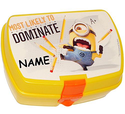 alles-meine.de GmbH Lunchbox/Brotdose - Minion - Ich einfach unverbesserlich - incl. Name - großes Fach - Brotbüchse Küche Essen - aus Kunststoff - für Mädchen & Jungen - M.. von alles-meine.de GmbH