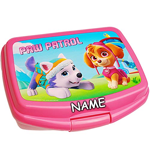 alles-meine.de GmbH Lunchbox/Brotdose - Paw Patrol - Hunde - inkl. Name - BPA frei - Brotbüchse Küche Essen - Vesperdose - Brotzeitdose - für Mädchen - Vesperbrotdose - Sch.. von alles-meine.de GmbH