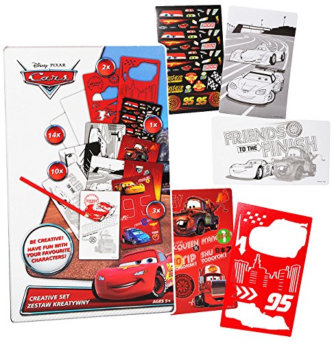 alles-meine.de GmbH Malbuch/Malset - Cars/Lightning McQueen mit Schablonen + Sticker/Aufkleber + Motiv Papierbögen - Malvorlagen zum Ausmalen Malspaß - für Jungen Kinde.. von alles-meine.de GmbH