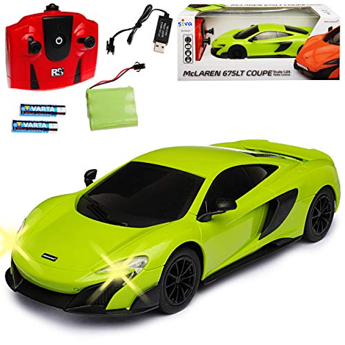 alles-meine.de GmbH McLaren 675LT Coupe Grün 2,4 GHz RC Funkauto mit Beleuchtung und Akkupack 1/24 Siva Modell Auto mit individiuellem Wunschkennzeichen von alles-meine.de GmbH