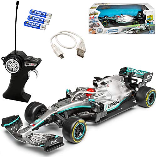 alles-meine.de GmbH Mercedes-B AMG W10 EQ Power Weltmeister Lewis Hamilton Nr 44 Formel 1 2019 2.4 GHz RC Funkauto - inklusive Akku - sofort startklar 1/24 Modell Auto mit indivi.. von alles-meine.de GmbH