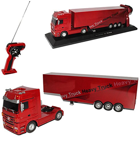 alles-meine.de GmbH Mercedes-B Actros Sattelschlepper Rot 40 MHz - RC Funkauto - mit Beleuchtung - viele Funktionen 1/32 Modellcarsonline Modell Auto mit individiuellem Wunschken.. von alles-meine.de GmbH