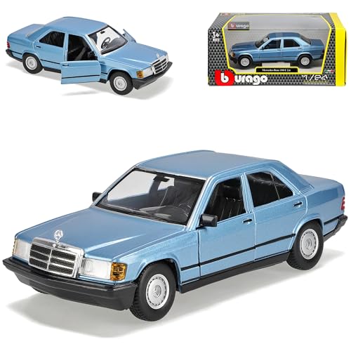 alles-meine.de GmbH Mercedes-B C-Klasse 190E W201 2.6 Blau 1982-1993 1/24 Burago Modell Auto mit individiuellem Wunschkennzeichen von alles-meine.de GmbH