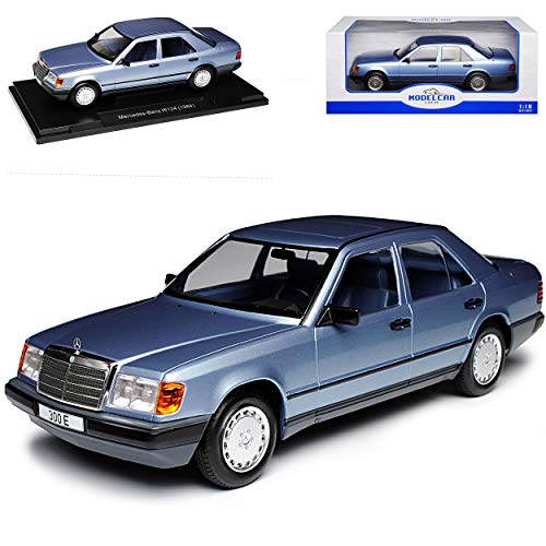 alles-meine.de GmbH Mercedes-B E-Klasse 300 E W124 Limousine Metallic Blau 1984-1997 1/18 Model Car Group Modell Auto mit individiuellem Wunschkennzeichen von alles-meine.de GmbH