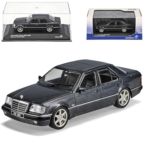 alles-meine.de GmbH Mercedes-B E-Klasse E500 E60 AMG W124 Limousine Schwarz Grau Metallic 1984-1997 1/43 Solido Modell Auto mit individiuellem Wunschkennzeichen von alles-meine.de GmbH