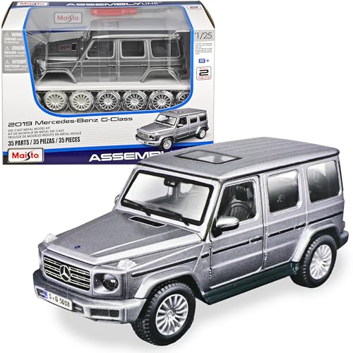 alles-meine.de GmbH Mercedes-B G-Klasse W463 Silber Neue Generation Ab 2018 Bausatz Kit 1/24 Modell Auto mit individiuellem Wunschkennzeichen von alles-meine.de GmbH