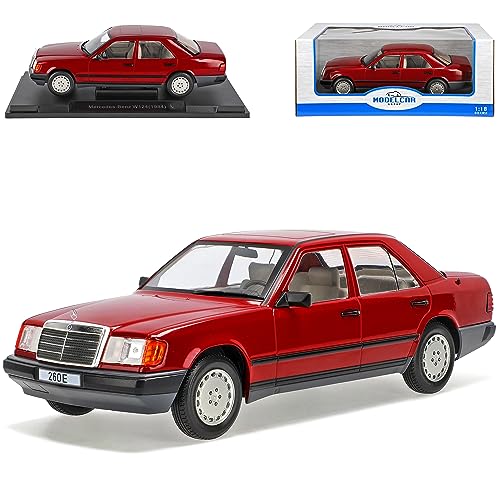 alles-meine.de GmbH Mercedes-B. E-Klasse 260 E W124 Limousine Barolo Rot 1984-1997 1/18 Model Car Group Modell Auto mit individiuellem Wunschkennzeichen von alles-meine.de GmbH