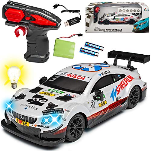 alles-meine.de GmbH Mercedes-B C-Klasse C63 AMG DTM Di Resta Weiss 2,4 GHz RC Funkauto mit Beleuchtung und Akkupack 1/24 Siva Modell Auto von alles-meine.de GmbH