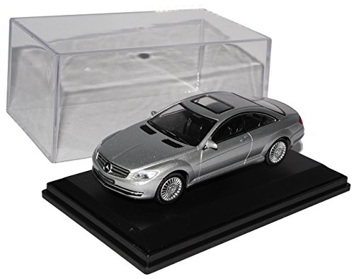 alles-meine.de GmbH Mercedes-B CL Coupe C216 Coupe Silber 2006-2013 mit Sockel und Vitrine 1/43 Modellcarsonline Modell Auto mit individiuellem Wunschkennzeichen von alles-meine.de GmbH