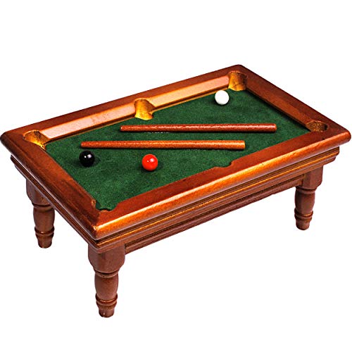 alles-meine.de GmbH Miniatur - Billardtisch mit Kugeln & 2 Queue Stäben - Holz - Maßstab 1:12 - Billard - Spiel Puppenhaus - Puppenstube - Poolbillard - Snooker - Carambolage.. von alles-meine.de GmbH