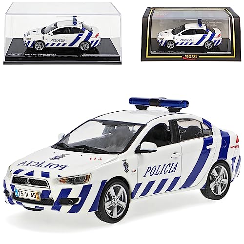 alles-meine.de GmbH Mitsubishi Lancer Polizei Police Madeira Portugal Weiss 1/43 Vitesse Modell Auto mit individiuellem Wunschkennzeichen von alles-meine.de GmbH