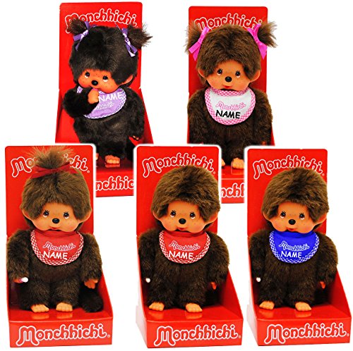 alles-meine.de GmbH Monchhichi - Jungen - Lätzchen - BLAU - incl. Name - 20 cm - ausziehbare Kleider - Plüschtier/Kuscheltier - Monchichi - Sportlich - groß - AFFE - Babys .. von alles-meine.de GmbH