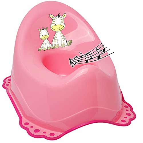 alles-meine.de GmbH Musik & Sound - Anti RUTSCH - Töpfchen/Nachttopf/Babytopf - rosa - pink Tiere - Zebra Bieco - Melody - mit großer Lehne + Spritzschutz - rutschfest an.. von alles-meine.de GmbH