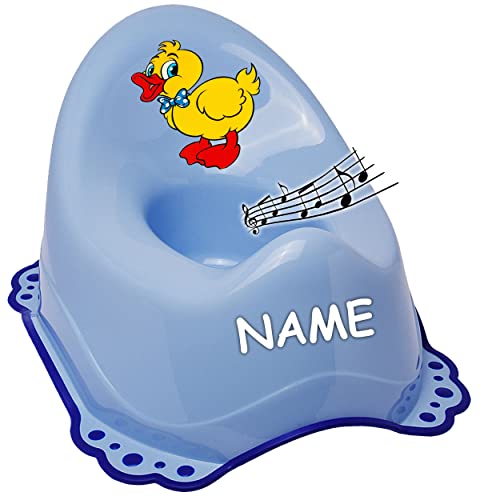 alles-meine.de GmbH Musik & Sound - ANTI RUTSCH - Töpfchen/Nachttopf/Babytopf - blau Tiere - Ente inkl. Name - Bieco - Melody - mit großer Lehne + Spritzschutz - rutschfe.. von alles-meine.de GmbH