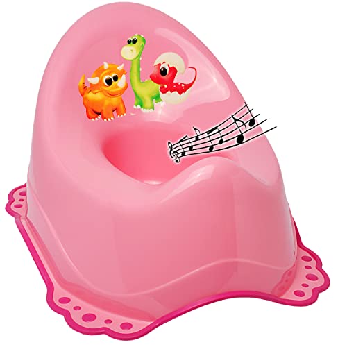 alles-meine.de GmbH Musik & Sound - Anti RUTSCH - Töpfchen/Nachttopf/Babytopf - rosa - pink Tiere - Dinosaurier - Dino Bieco - Melody - mit großer Lehne + Spritzschutz - .. von alles-meine.de GmbH