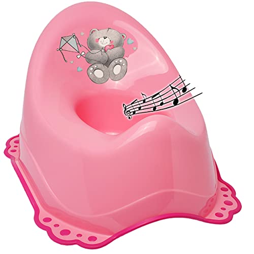 alles-meine.de GmbH Musik & Sound - Anti RUTSCH - Töpfchen/Nachttopf/Babytopf - rosa - pink Tiere - Teddybär - Teddy Bieco - Melody - mit großer Lehne + Spritzschutz - ru.. von alles-meine.de GmbH