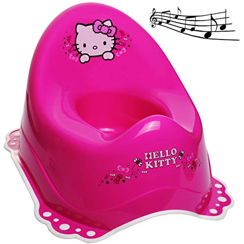 alles-meine.de GmbH Musik & Sound - Anti RUTSCH - Töpfchen/Nachttopf/Babytopf - pink - rosa Helllo Kitty - Katze Bieco - Melody - mit großer Lehne + Spritzschutz - rutsch.. von alles-meine.de GmbH