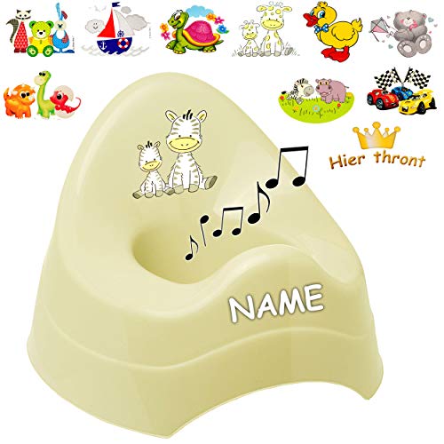 alles-meine.de GmbH Musik & Sound - Töpfchen/Nachttopf/Babytopf - beige - Creme Motiv-Mix - Jungen inkl. Name - Bieco - Melody - mit großer Lehne + Spritzschutz - Babytöp.. von alles-meine.de GmbH