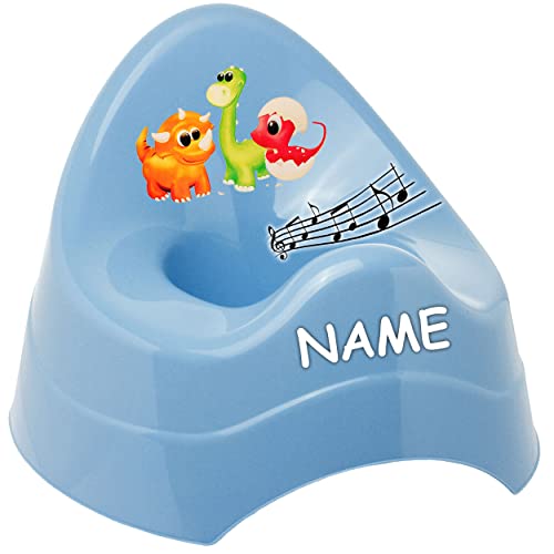 alles-meine.de GmbH Musik & Sound - Töpfchen/Nachttopf/Babytopf - blau Tiere - Dinosaurier - Dino inkl. Name - Bieco - Melody - mit großer Lehne + Spritzschutz - Babytöpf.. von alles-meine.de GmbH