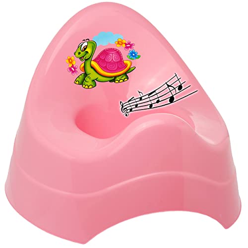 alles-meine.de GmbH Musik & Sound - Töpfchen/Nachttopf/Babytopf - rosa - pink Tiere - Schildkröte & Blumen Bieco - Melody - mit großer Lehne + Spritzschutz - Babytöpfchen.. von alles-meine.de GmbH