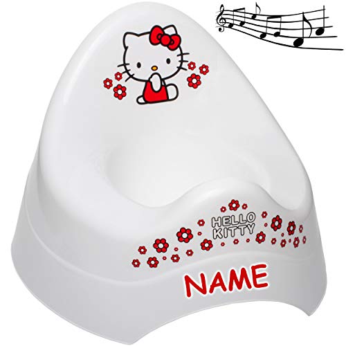 alles-meine.de GmbH Musik & Sound - Töpfchen/Nachttopf/Babytopf - weiß Helllo Kitty - Katze inkl. Name - Bieco - Melody - mit großer Lehne + Spritzschutz - Babytöpfchen /.. von alles-meine.de GmbH