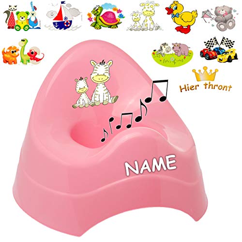 alles-meine.de GmbH Musik & Sound - Töpfchen/Nachttopf/Babytopf - rosa - pink Motiv-Mix - Mädchen inkl. Name - Bieco - Melody - mit großer Lehne + Spritzschutz - Babytöpf.. von alles-meine.de GmbH