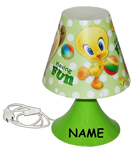 alles-meine.de GmbH Nachttischlampe Looney Tunes Baby incl. Name - 29 cm hoch - Tischleuchte für Kinder Kinderzimmer - Baby Mädchen Jungen - Tischlampe Lampe Stehlampe - Tweety B.. von alles-meine.de GmbH