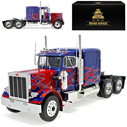 alles-meine.de GmbH Peterbilt 359 Violett mit Flamme 1967-1977 LKW USA Amerika limitiert 1 von 500 Stück 1/18 KK-Scale Road Kings Modell Auto mit individiuellem Wunschkennzeichen von alles-meine.de GmbH