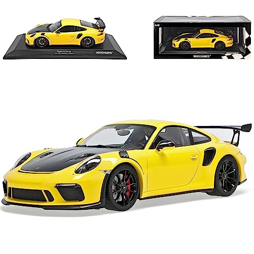 alles-meine.de GmbH Porsche 911 991 II GT3 RS Coupe Gelb Schwarze Felgen Modell 2011-2019 Version Ab 2015 limitiert 402 Stück 1/18 Minichamps Modell Auto mit individiuellem Wunschkennzeichen von alles-meine.de GmbH