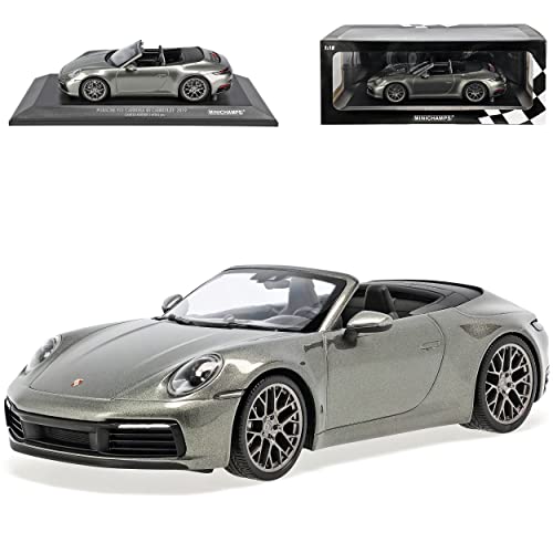 alles-meine.de GmbH Porsche 911 992 4S Cabrio Grün Grau Neue Generation Ab 2019 1/18 Minichamps Modell Auto mit individiuellem Wunschkennzeichen von alles-meine.de GmbH