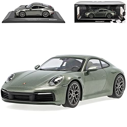 alles-meine.de GmbH Porsche 911 992 4S Coupe Grau Grün Metallic Neue Generation Ab 2019 1/18 Minichamps Modell Auto mit individiuellem Wunschkennzeichen von alles-meine.de GmbH