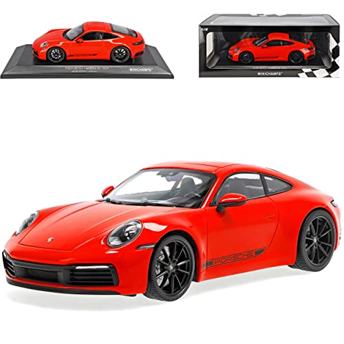 alles-meine.de GmbH Porsche 911 992 4S Coupe Rot Orange Neue Generation Ab 2019 1/18 Minichamps Modell Auto mit individiuellem Wunschkennzeichen von alles-meine.de GmbH