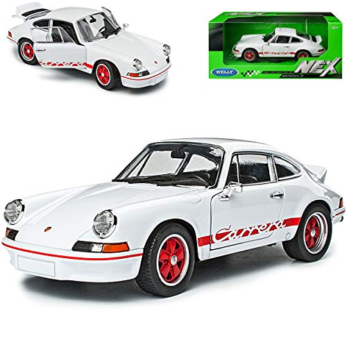 alles-meine.de GmbH Porsche 911 Carrera RS Urmodell Weiss mit Rot 1963-1973 1/24 Welly Modell Auto mit individiuellem Wunschkennzeichen von alles-meine.de GmbH