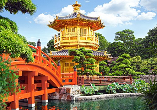 alles-meine.de GmbH Puzzle 500 Teile - China - Pagode, Teich & Brücke - Foto - chinesisch - asiatischer Tempel - Asien - Bäume - Urlaub chinesisches Haus - Landschaft Gebäude - A.. von alles-meine.de GmbH